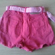 Дънкови къси панталони с колан (дамски, червени) - Оригинални, снимка 7 - Къси панталони и бермуди - 7834290
