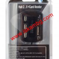 Комплект USB hub 4 порта + четец на карти, снимка 1 - USB Flash памети - 13303563