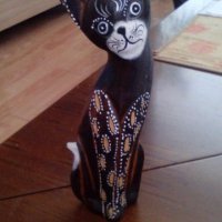Декоративна котка/дърво/, снимка 1 - Статуетки - 25865573