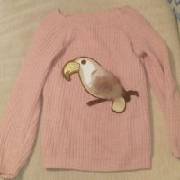 Пуловер с естествен пух, снимка 1 - Блузи с дълъг ръкав и пуловери - 20264836