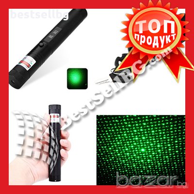 Мощен зелен акумулаторен лазер 500mw акумулаторна батерия 18650 зарядно устройство син голяма точка, снимка 1