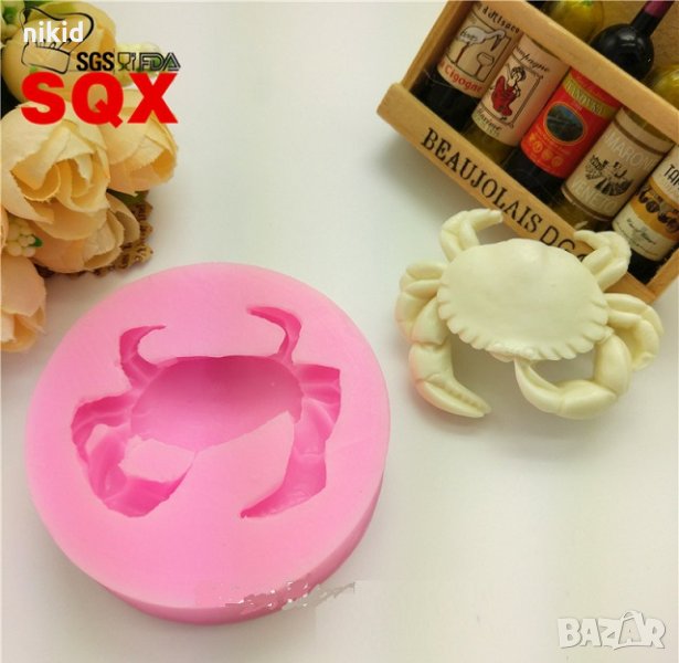 Крив рак силиконов молд форма украса торта фондан шоколад и др, снимка 1
