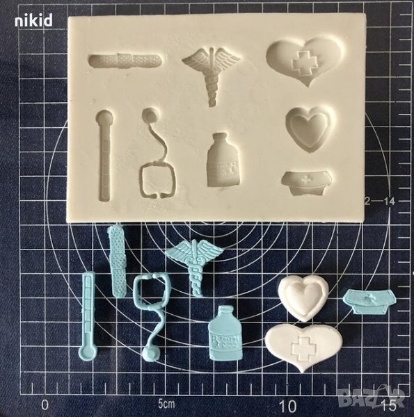 Медицина лекарски докторски силиконов молд форма за украса торта с фондан шоколад бисквитки, снимка 1