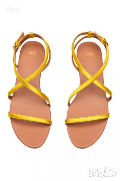 Нови жълти равни сандали н. 41- 42, снимка 1