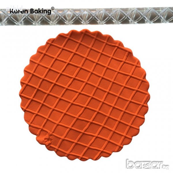 Каре квадрати  Прозрачна релефна текстурна точилка за фондан украса торта сладки, снимка 1