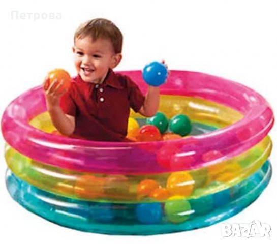 Детски надуваем басейн със 50 броя цветни топки, снимка 2 - Други - 21572450