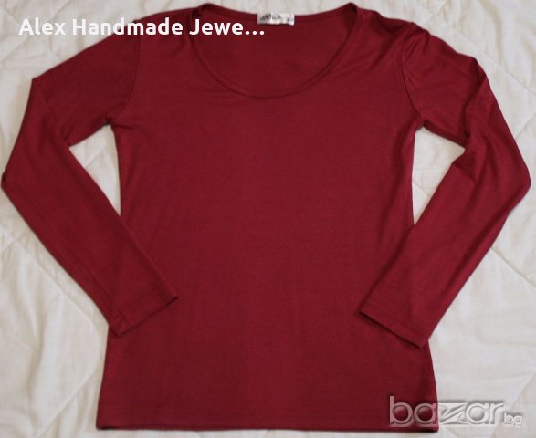 Нова блуза цвят бордо, снимка 2 - Блузи с дълъг ръкав и пуловери - 19887382