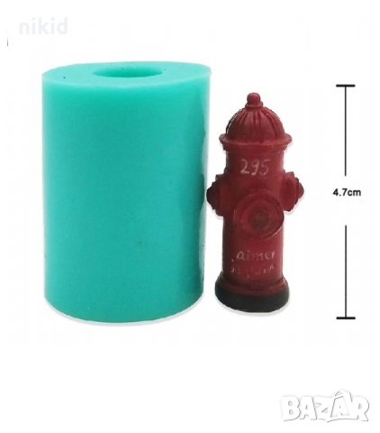 3D Пожарен Кран Хидрант Пес Патрул силиконов молд форма калъп декор торта гипс сапун фондан шоколад 