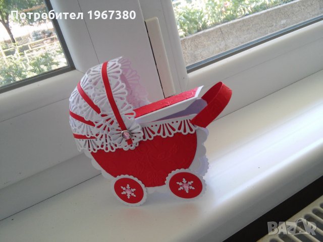 Бебешка количка-кутийка, снимка 9 - Подаръци за кръщене - 23454040