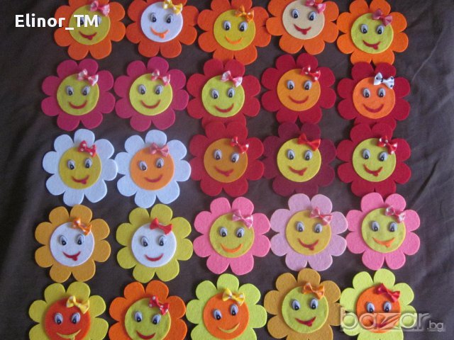 Усмихнати цветя  от филц, снимка 7 - Други - 7022310