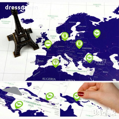 1503 Светеща световна карта за изтриване Travel Life, снимка 10 - Други стоки за дома - 25010945