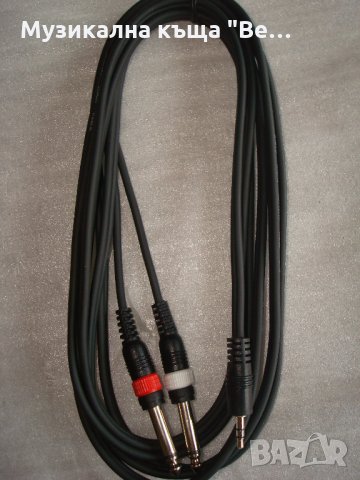 Аудио кабел мини стерео жак - два жака /3м./, снимка 1 - Други - 25676848