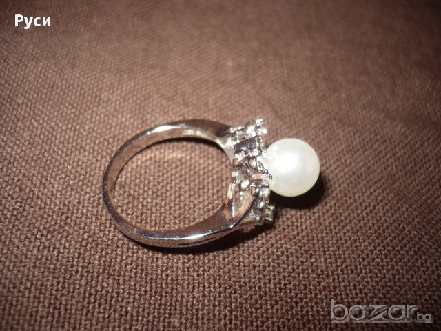Пръстен с бяла перла, снимка 4 - Пръстени - 17026402