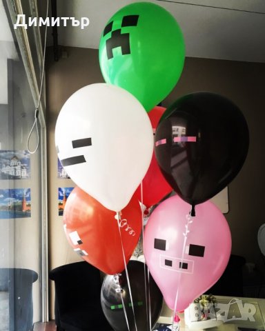 20бр.Балони Minecraft парти майнкрафт микс балон маинкрафт mainkraft, снимка 5 - Надуваеми играчки - 20039974