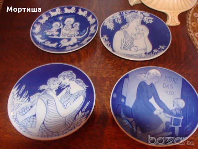  Royal Copenhagen Denmark Blue Mothers Day порцеланови чиний за стена , снимка 2 - Декорация за дома - 18298567