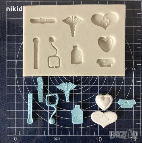 Медицина лекарски докторски силиконов молд форма за украса торта с фондан шоколад бисквитки