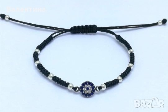 Дамска/мъжка/детска гривна 925 сребърни елементи и синьо око + ПОДАРЪК, снимка 3 - Гривни - 26153827