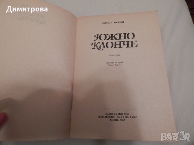 Южно клонче - Михаил Рошчин, снимка 2 - Художествена литература - 23881866