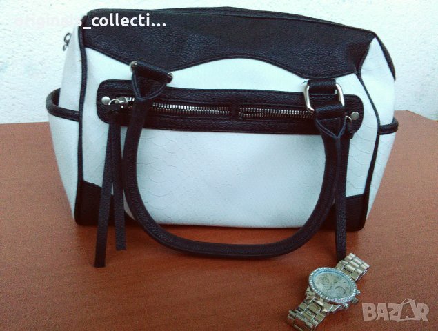 Дамска чанта Express - Black & White Purse, снимка 1 - Чанти - 22410465