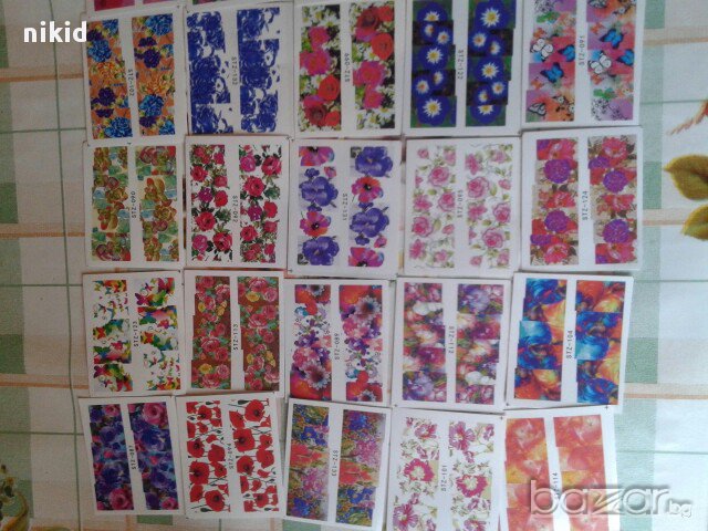 # 6  МОДЕЛ 50 БР ЦВЕТЯ татос ваденки водни стикери за нокти маникюр, снимка 9 - Продукти за маникюр - 15235174