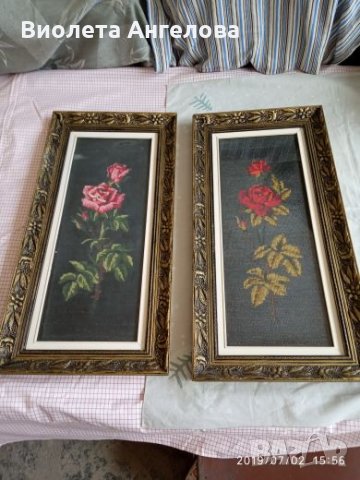 Два гоблена рози, снимка 1 - Колекции - 25854667
