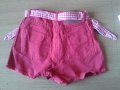 Дънкови къси панталони с колан (дамски, червени) - Оригинални, снимка 7