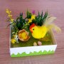 Декорация украса за Великден Кокошка с пиленце и яйца 12x10cm, снимка 1 - Декорация за дома - 24543054