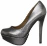 Glitteratti официални сребърни дамски обувки на висок ток и платформа , снимка 2