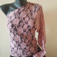 Нова розова блузка на дантела , снимка 1 - Блузи с дълъг ръкав и пуловери - 25713123