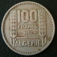 100 франка 1952, Алжир, снимка 1 - Нумизматика и бонистика - 17917896