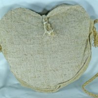 Ленена чантичка торбичка ръчна изработка сърце , снимка 2 - Чанти - 21955099