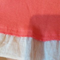 Дам.тениска-"MALOKA/памук+лен+полиестер/-бяла+оранжаво. Закупена от Италия., снимка 8 - Тениски - 22028675