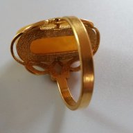 Дамски руски пръстен с натурален кехлибар, снимка 5 - Пръстени - 16756765