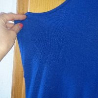 Уникална комбинация жилетка и блуза в синьо , снимка 5 - Жилетки - 22157602