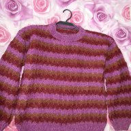 Дамски плетен пуловер на райета, снимка 3 - Блузи с дълъг ръкав и пуловери - 12769122