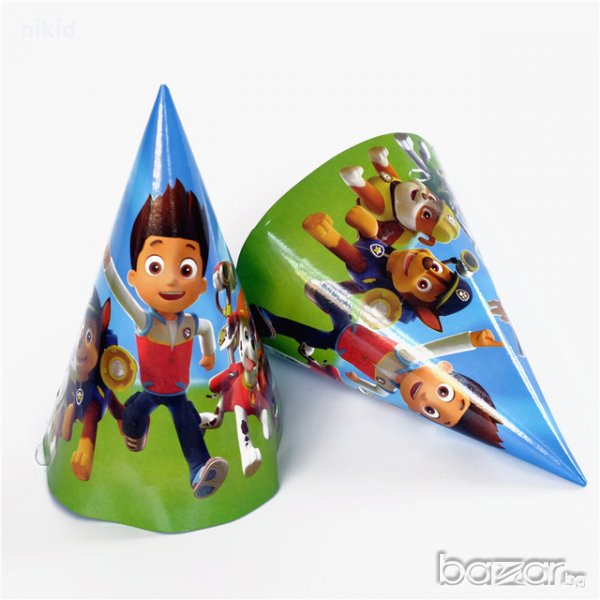   Paw Pes Patrol Пес Патрул картонена  Голяма парти шапки шапка рожден ден, снимка 1