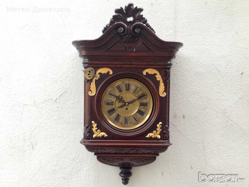 Стенен часовник Friedrich Mauthe от края на 19в. в стил Рококо, снимка 1