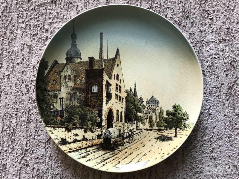 Голяма старинна стенна чиния от XIXв. VILLEROY&BOCH-2, снимка 1