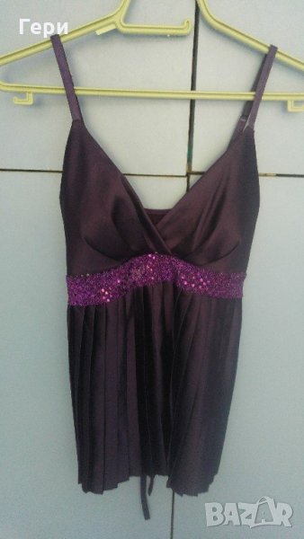 Лилав топ тип солей с пайети за повод, снимка 1