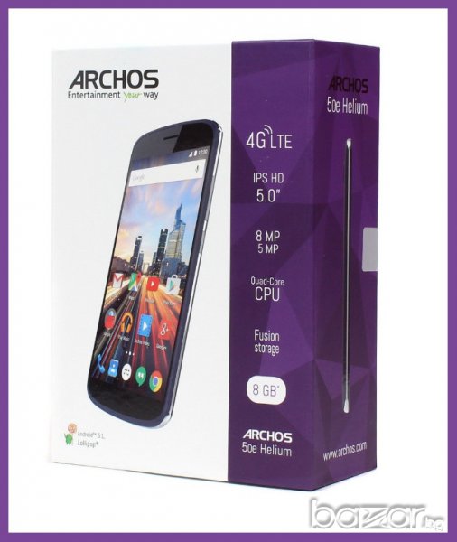 Смартфон ARCHOS 50e Helium 4G, 8GB, 8MPa, 5MPa - нов с гаранция!, снимка 1