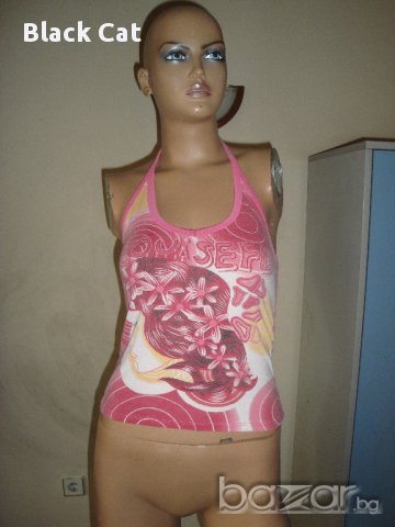 Ефектен розов дамски топ / потник, с гол гръб, дамска блуза / тениска без ръкави,ръкав,дамско бюстие