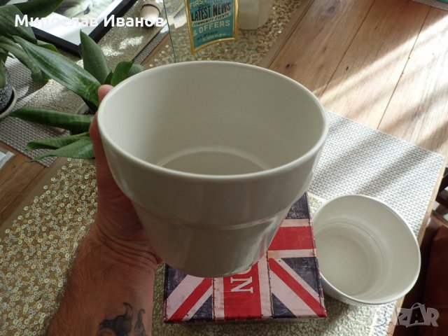 " Бежова саксия " - керамика от Швеция, снимка 6 - Градински цветя и растения - 22594254