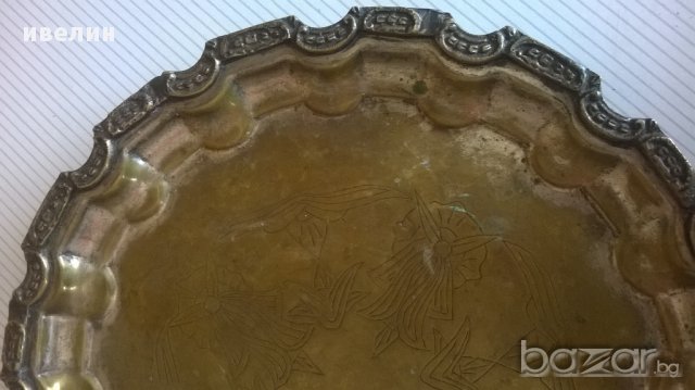 посребрена месингова/бронзова/ табла, снимка 7 - Антикварни и старинни предмети - 12578174