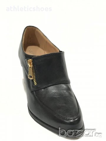 Дамски кожени обувки с ток и цип , снимка 5 - Дамски боти - 19490371