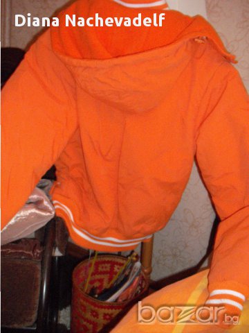 оранжево ватирано зимно яке, снимка 3 - Якета - 15558884