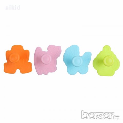 4 бр резци бебешки количка конче биберон боди резец за украса фондан декор торта бутало форма, снимка 3 - Форми - 13415070