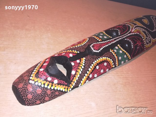 поръчана-голяма цветна маска за стена-80х17х8см-дървена с релеф, снимка 8 - Колекции - 21007869