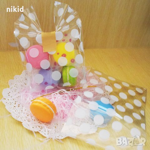 20 бр бели точки големи опаковъчни пликчета торбички за сладки ръчна изработка