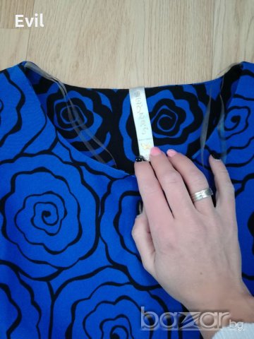 Синя рокля с тюл, снимка 3 - Рокли - 20222971