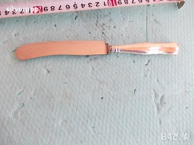  Сервизен нож Солинген със сребърна дръжка , снимка 2 - Други ценни предмети - 24726069